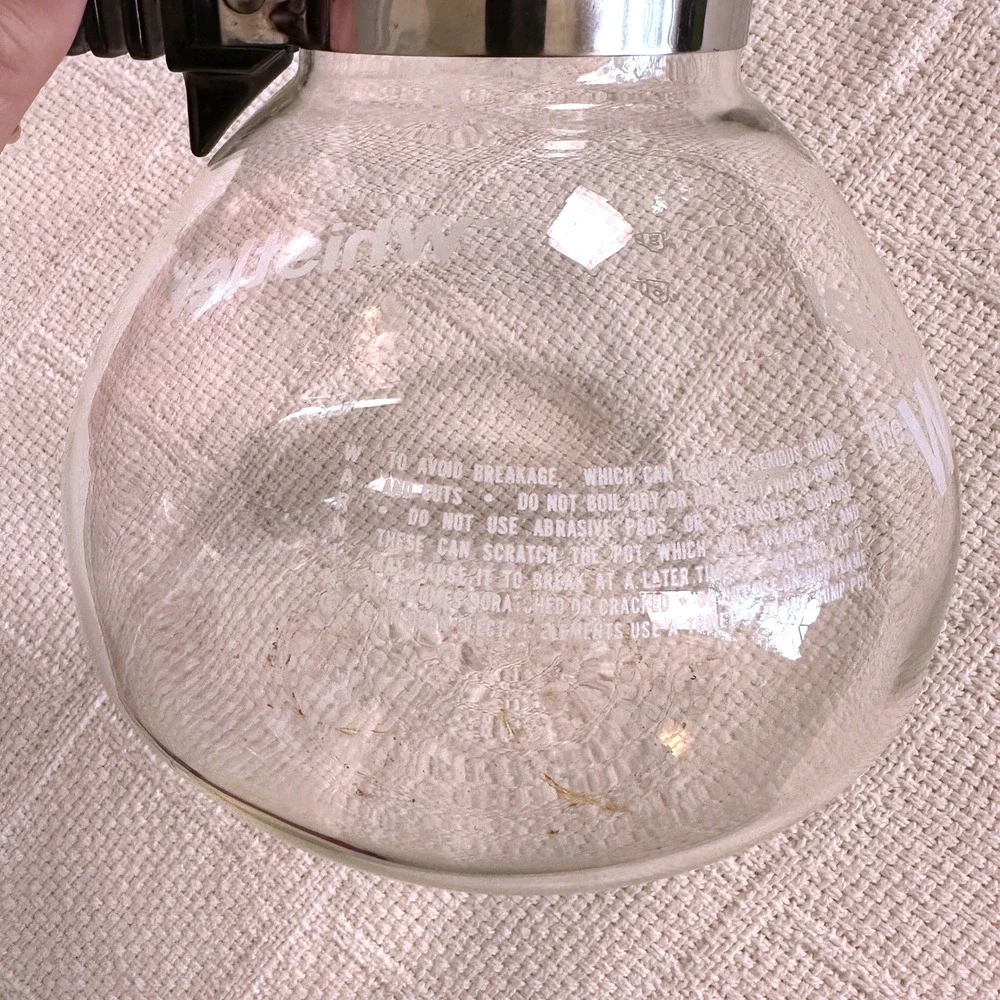 VTG Gemco The Whistler Glass Tea Kettle Stovetop Whistling Pot MCM Retro USA
